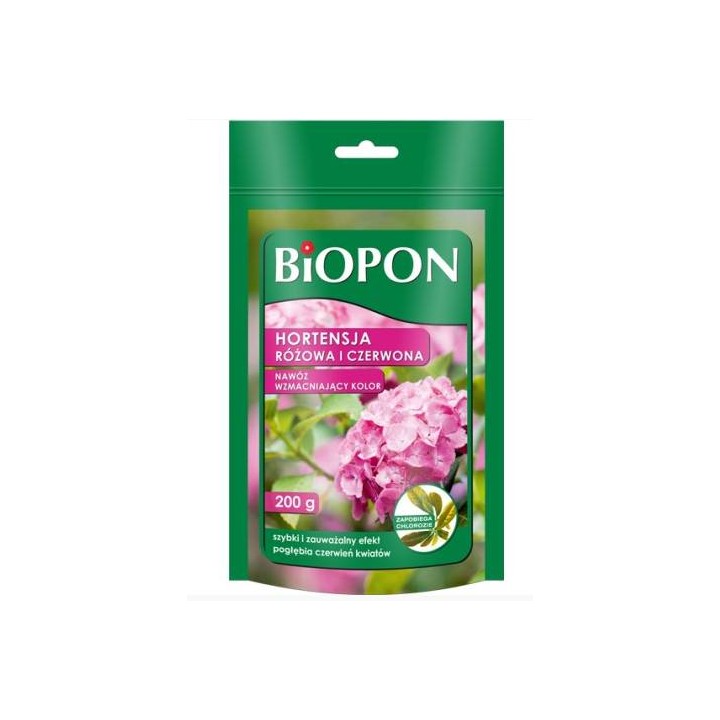 BIOPON - hortensja różowa i czerwona - nawóz wzmacniający kolor 200g - BR1561B