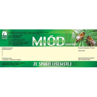 Paczka dużych etykiet na miód ze spadzi liściastej (100szt) - wzór E158