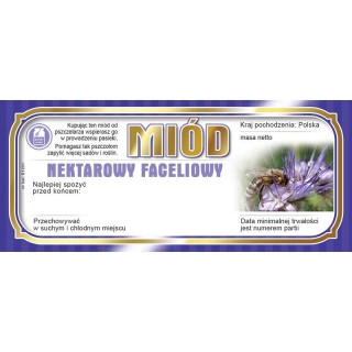 Paczka etykiet na miód faceliowy 116x50 (100szt) - wzór E1231
