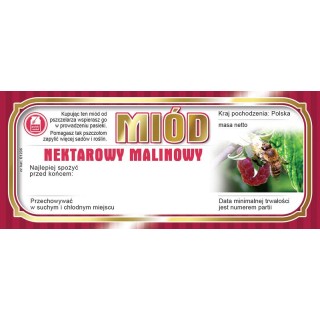 Paczka etykiet na miód malinowy 116x50 (100szt) - wzór E1235