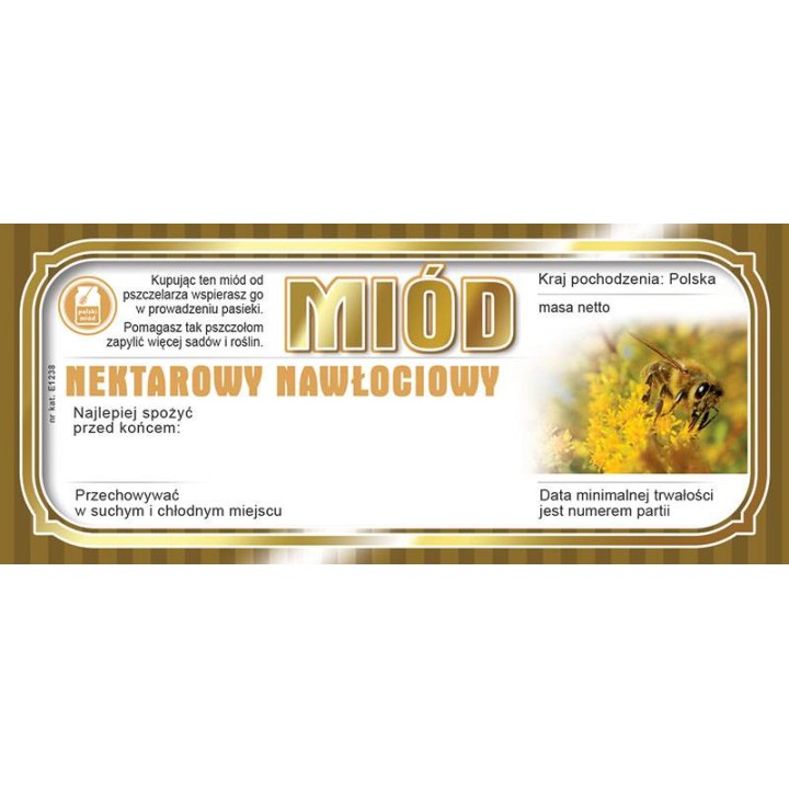 Paczka etykiet na miód nawłociowy 116x50 (100szt) - wzór E1238