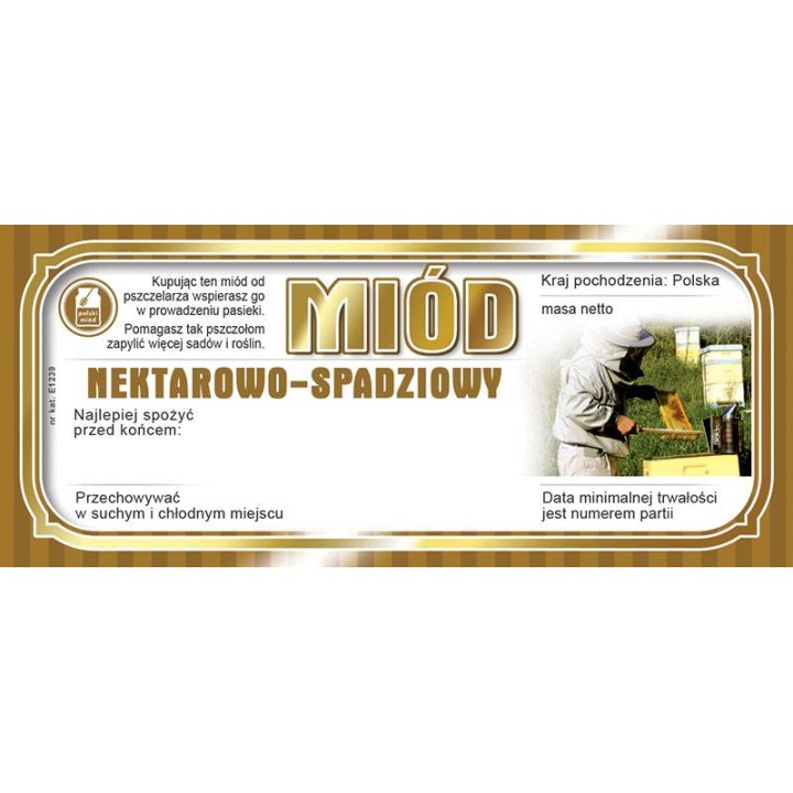 Paczka etykiet na miód nektarowo-spadziowy 116x50 (100szt) - wzór E1239