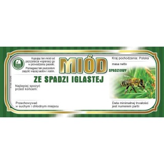 Paczka etykiet na miód ze spadzi iglastej 116x50 (100szt) - wzór E1245