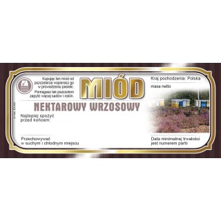 Paczka etykiet na miód wrzosowy 116x50 (100szt) - wzór E1243