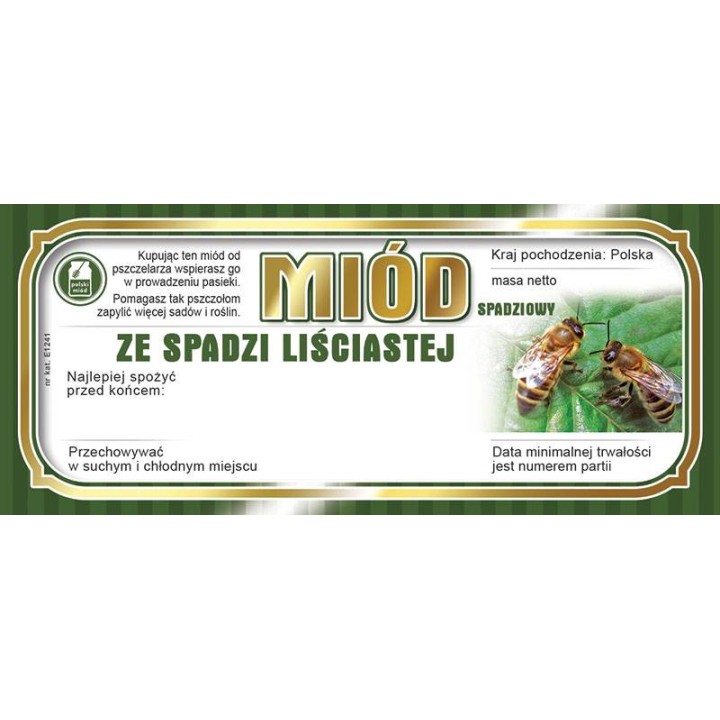Paczka etykiet na miód ze spadzi liściastej 116x50 (100szt) - wzór E1241