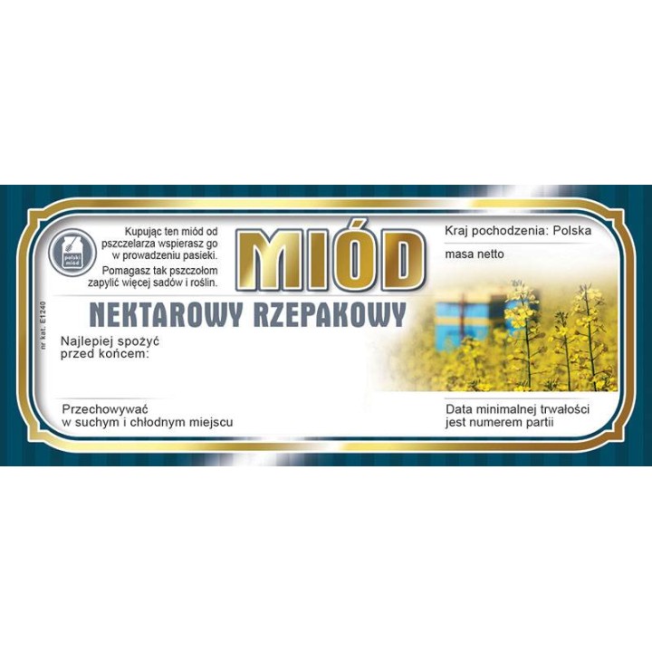 Paczka etykiet na miód rzepakowy 116x50 (100szt) - wzór E1240