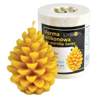 Silikonowa forma na świece - Szyszka średnia 7,5cm - wzór FS02