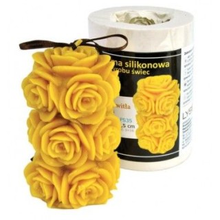 Silikonowa forma na świecę - Przekwitła róża 11,5cm  - wzór FS35