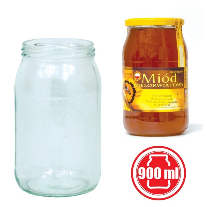 Słoik 0,9 litra, zgrzewka 8 sztuk