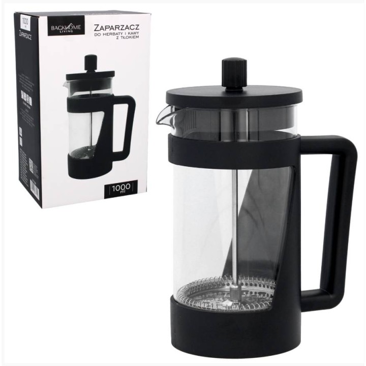 ZAPARZACZ DO HERBATY I KAWY 1000 ML Z TŁOKIEM - LUT1540