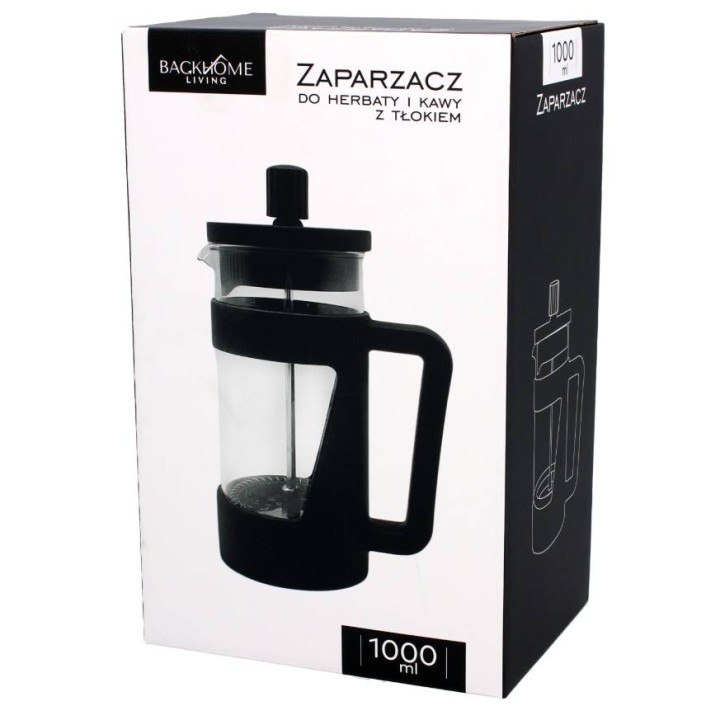 ZAPARZACZ DO HERBATY I KAWY 1000 ML Z TŁOKIEM - LUT1540