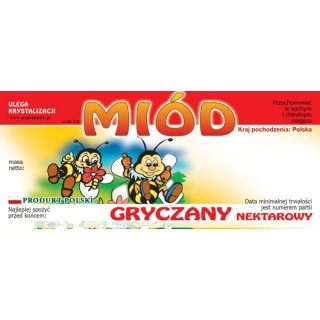 Paczka etykiet na miód gryczany  - E29