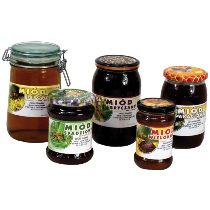 Paczka dużych etykiet na miód lipowy - wzór E101