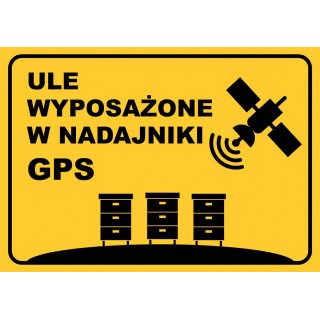 Średnia tablica ostrzegawcza "ULE WYPOSAŻONE W NADAJNIKI GPS" - F280