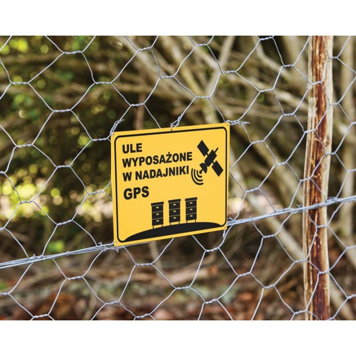 Średnia tablica ostrzegawcza "ULE WYPOSAŻONE W NADAJNIKI GPS" - F280