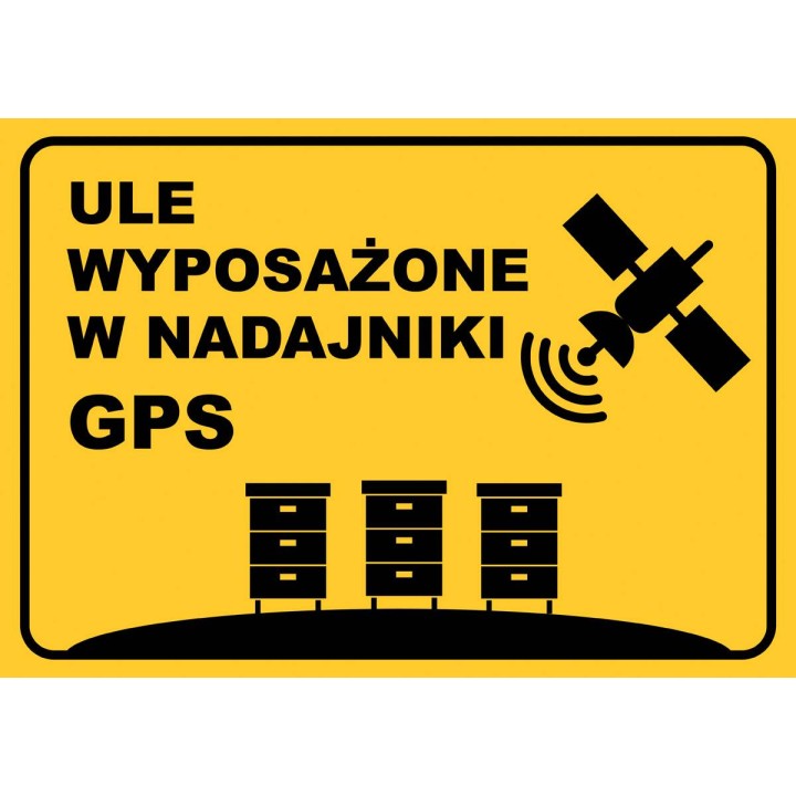 Duża tablica ostrzegawcza "ULE WYPOSAŻONE W NADAJNIKI GPS" - wzór F380