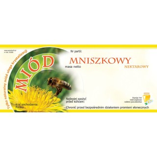 Paczka etykiet na miód mniszkowy 116x50 (100szt) - wzór E1026