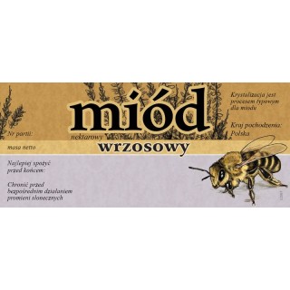 Paczka etykiet na miód wrzosowy 116x50 (100szt) - wzór E2007