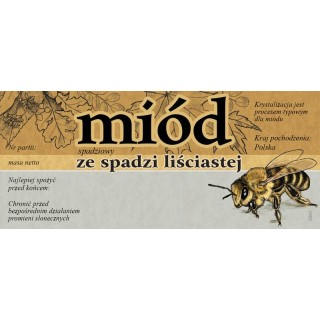 Paczka etykiet na miód ze spadzi liściastej116x50 (100szt) - wzór E2011
