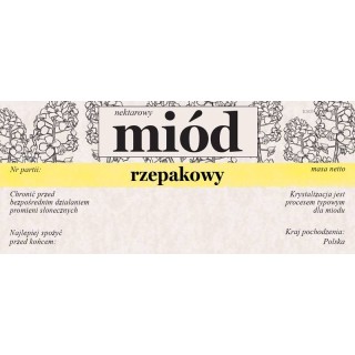 Paczka etykiet na miód rzepakowy 116x50 (100szt) - wzór E2023
