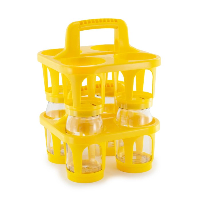 Transporter na 4 słoiki z miodem - żółty - TS4
