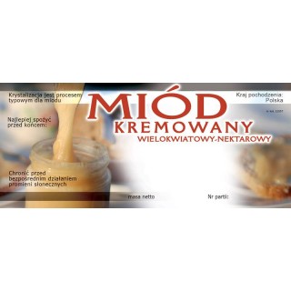 Paczka etykiet na miód kremowany wielokwiatowy (100szt) - wzór E1057