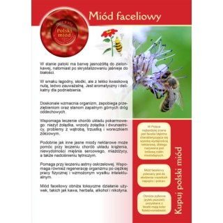 Broszurka informacyjna o miodzie - miód faceliowy (20szt) - U15