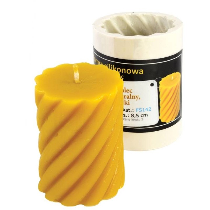 Silikonowa forma na świece - Walec spiralny niski - wzór FS142