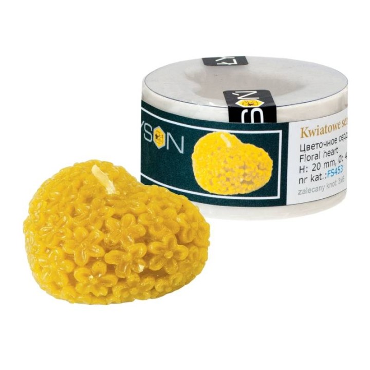 Silikonowa forma na świece - Kwiatowe serduszko - wzór FS453