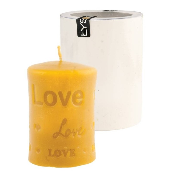 Silikonowa forma na świece - Walec z napisem LOVE - wzór FS473