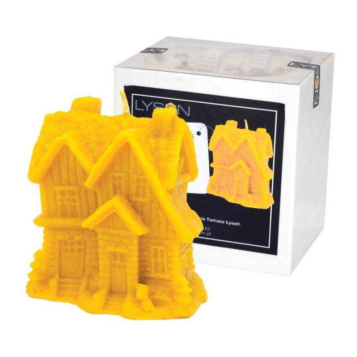 Silikonowa forma na świece - Zimowy domek z choinkami - wzór FS420