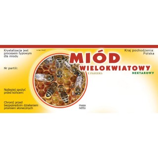 Paczka etykiet na miód wielokwiatowy (100szt) - wzór E1117