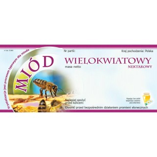 Paczka etykiet na miód wielokwiatowy (100szt) - wzór E1069