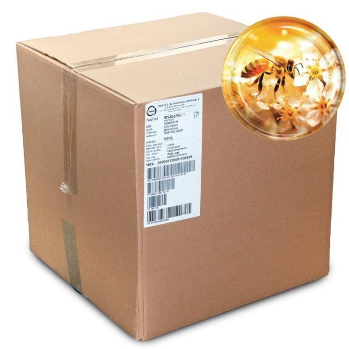 Karton zbiorczy (750 szt.) dużych nakrętek PSZCZOŁA NA BIAŁYCH KWIATACH - wzór KND123