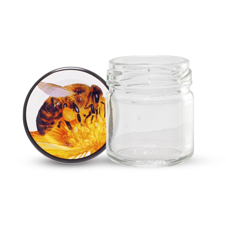 Paczka 30 szt słoiczków 50g z nakrętkami z dużą pszczołą (30szt) - A1PM