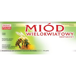Paczka etykiet na miód wielokwiatowy – wzór E19