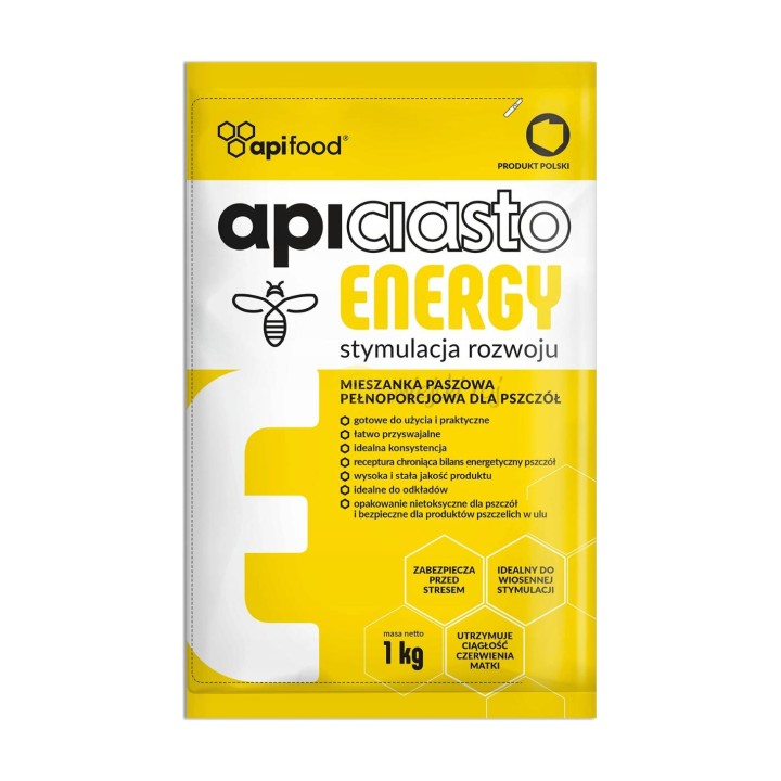 Ciasto pokarm dla pszczół - stymulacja rozwoju - APICIASTO ENERGY - karton 10x1kg  - APIK