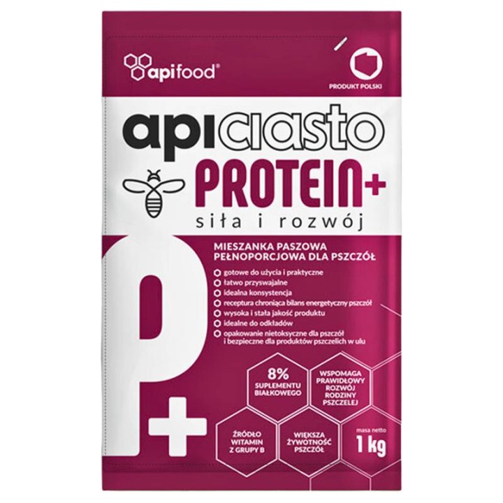 Ciasto pokarm dla pszczół proteinowe - APICIASTO PROTEIN - karton 10x1kg  - API2K