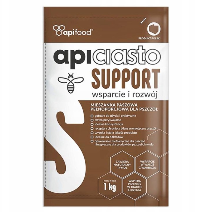 Ciasto pokarm dla pszczół - na zwiększenie odporności - APICIASTO SUPPORT - karton 10x1kg  - API4K
