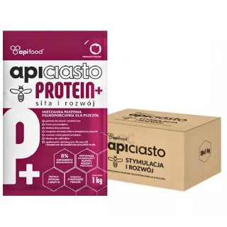 Ciasto pokarm dla pszczół proteinowe - APICIASTO PROTEIN - karton 10x1kg  - API2K