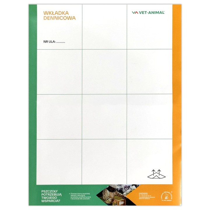 Wkładka dennicowa do kontroli osypu warrozy 45x34 cm - VITA30