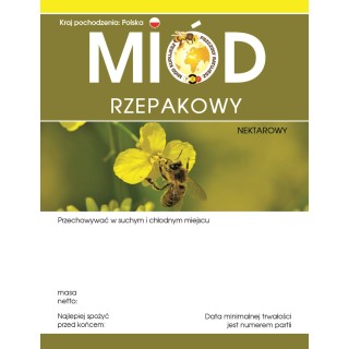 Paczka etykiet z logo akcji na miód rzepakowy (100szt) - wzór E614LOGO