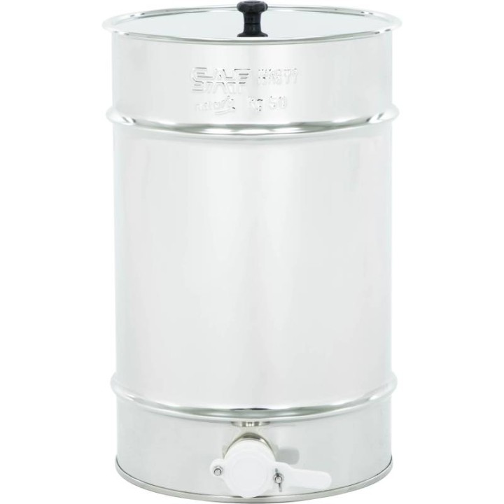 Odstojnik nierdzewny 35 l / ~50 kg, zawór plastikowy, mufa nierdzewna - SN_64/A