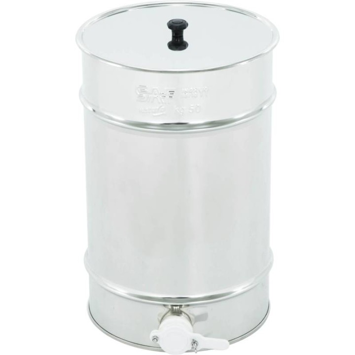 Odstojnik nierdzewny 35 l / ~50 kg, zawór plastikowy, mufa nierdzewna - SN_64/A