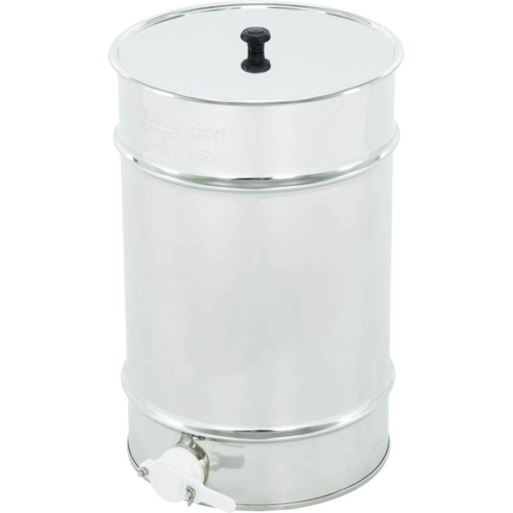 Odstojnik nierdzewny 35 l / ~50 kg, zawór plastikowy, mufa nierdzewna - SN_64/A