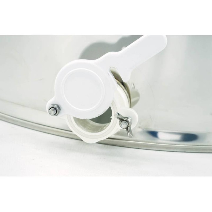 Odstojnik nierdzewny 35 l / ~50 kg, zawór plastikowy, mufa nierdzewna - SN_64/A