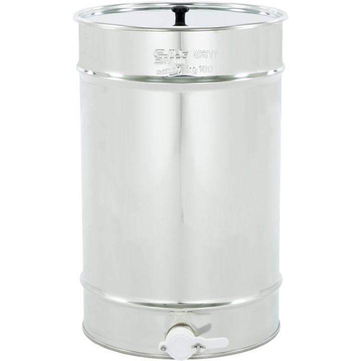 Odstojnik nierdzewny 70 l / ~100 kg, zawór plastikowy, mufa nierdzewna - SN_64/B