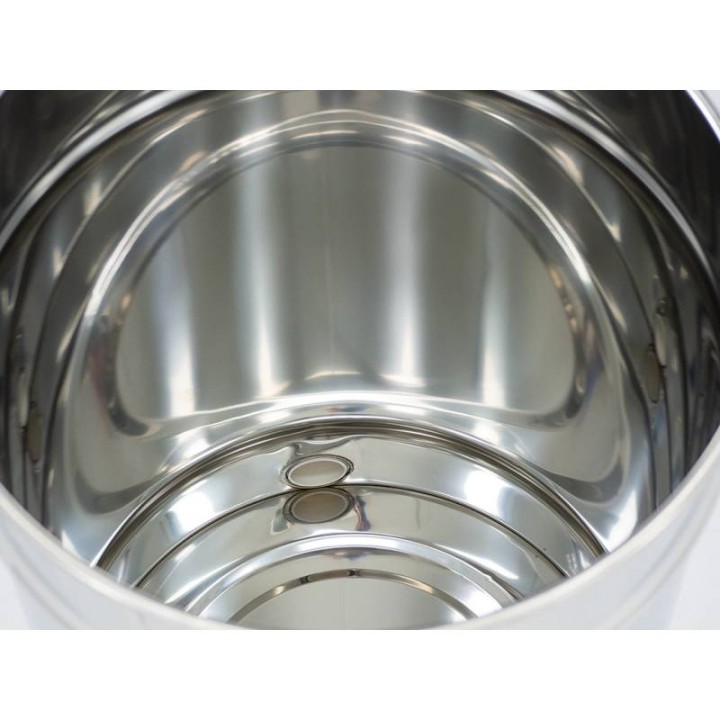 Odstojnik nierdzewny 70 l / ~100 kg, zawór plastikowy, mufa nierdzewna - SN_64/B