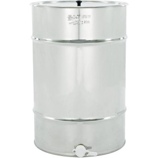 Odstojnik nierdzewny 140 l / ~200 kg , zawór plastikowy, mufa nierdzewna - SN_64/C