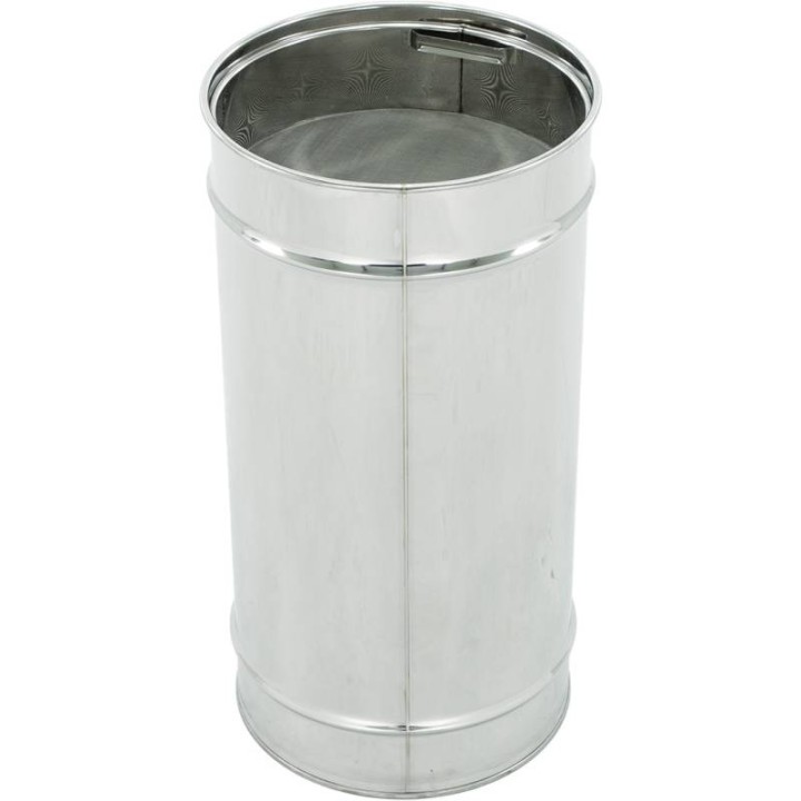 Odstojnik nierdzewny  80 l / ~120 kg  z sitem, zawór plastikowy, mufa nierdzewna - SN_64/G